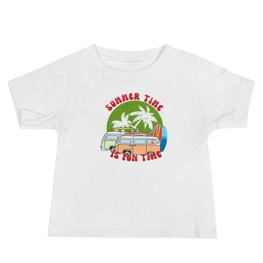 Summer Time Fun Time Surf Baby Jersey Short Sleeve Tee