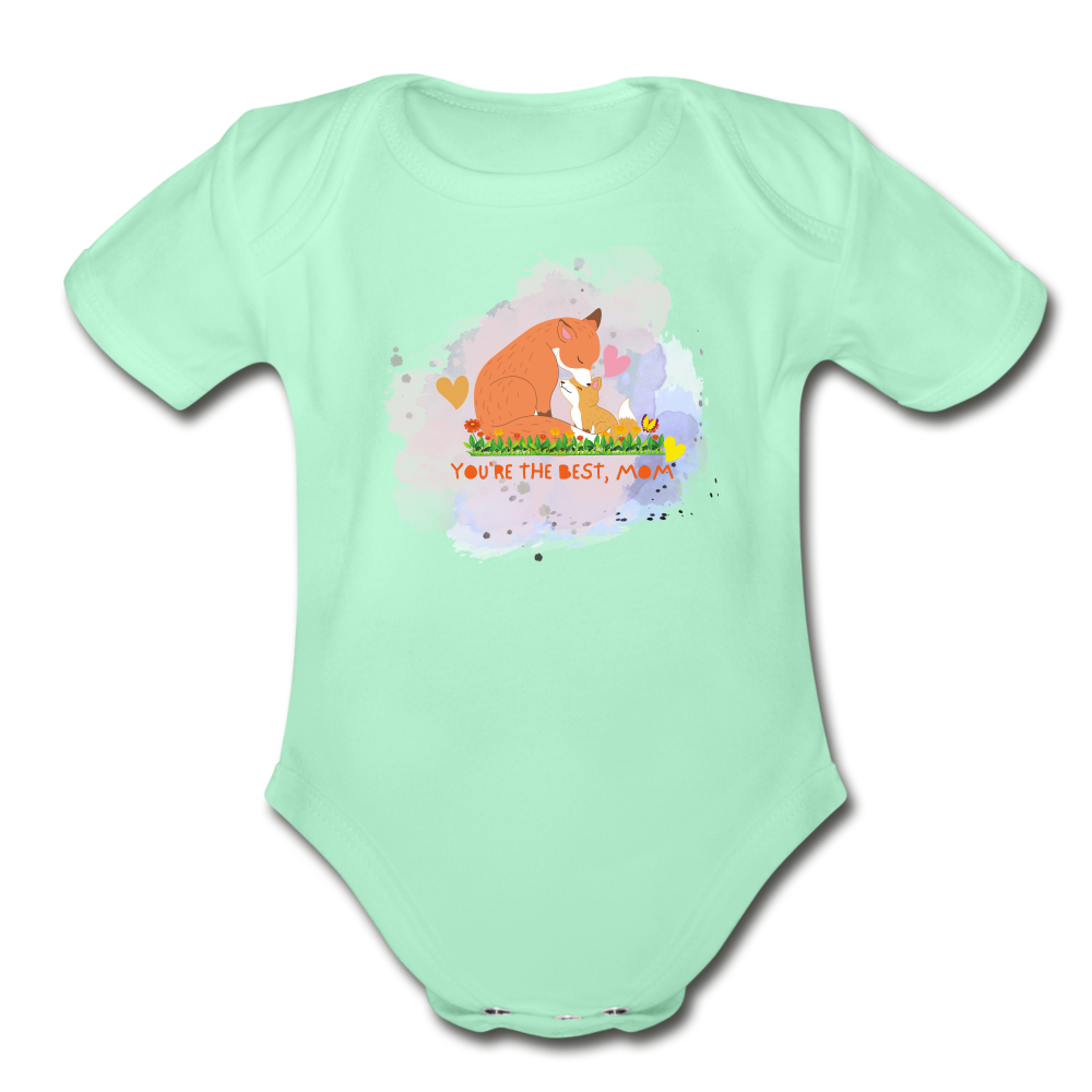 You Are The Best Mom Baby Bodysuit - light mint